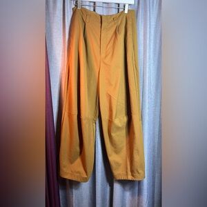 Free People Mustard Wide-Leg Trousers